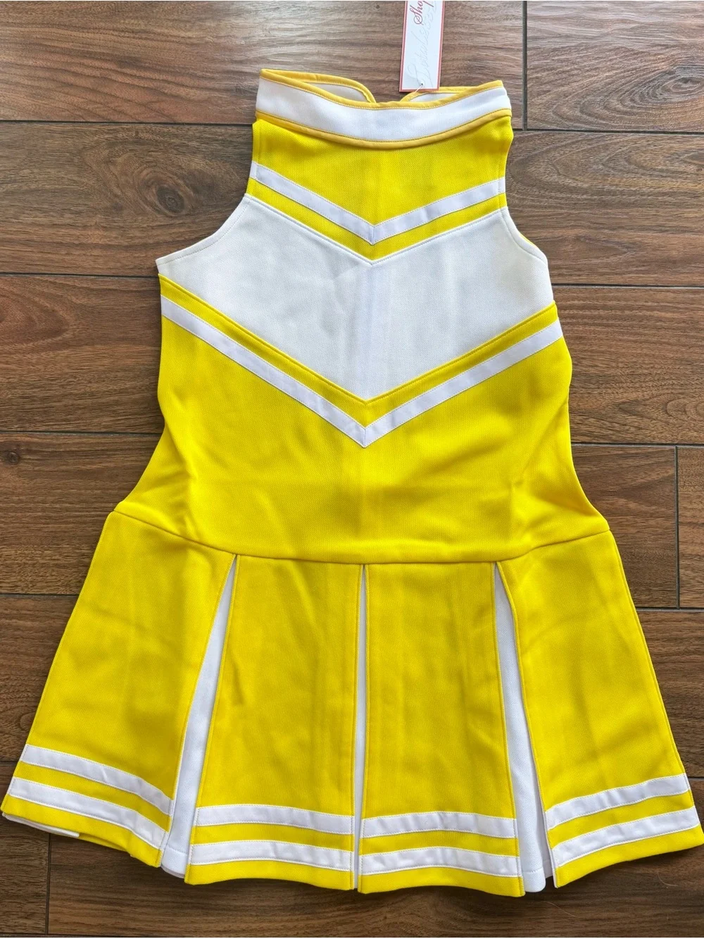 Total 2550 Girls yellow cheerleader Halloween dress up costume. Size XL 10/12